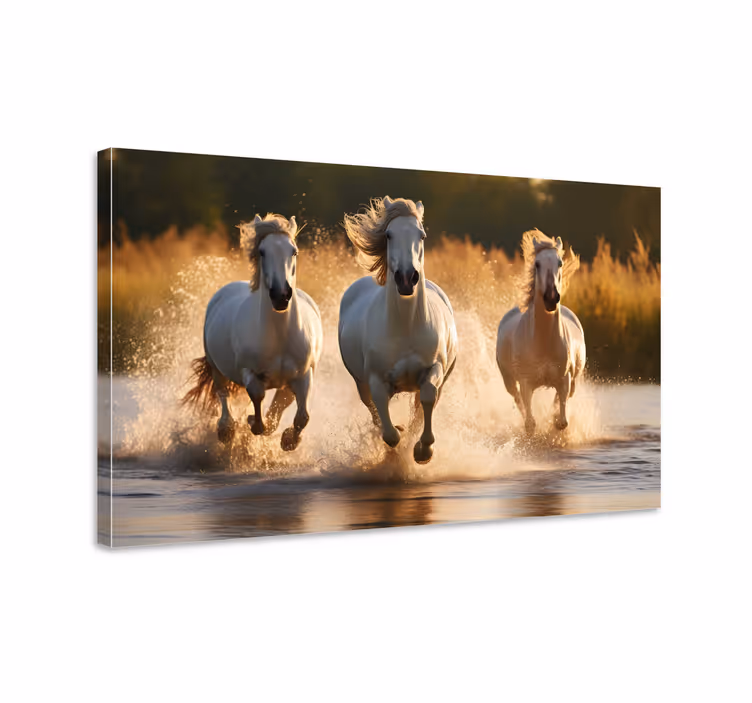 Tableau déco salon chevaux au galop - TenStickers