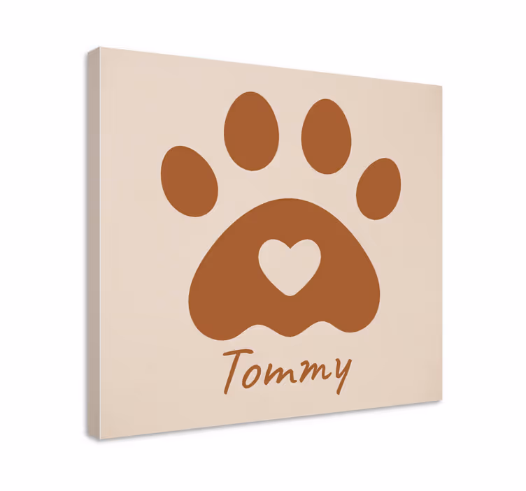 Tableau personnalisé patte avec nom - TenStickers