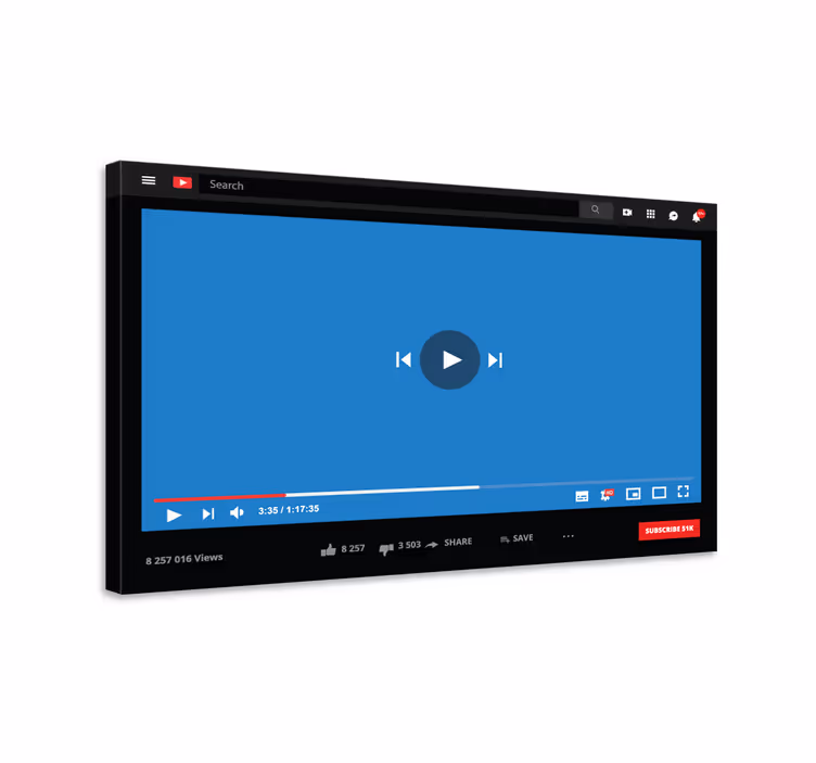 Tableau Youtube photo personnalisé - TenStickers