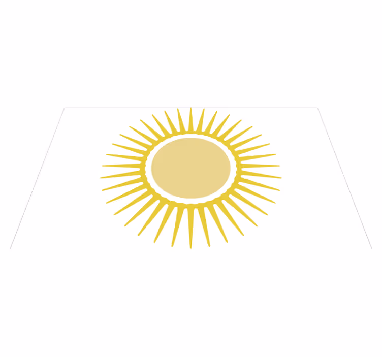 Tapis vinyle blanc soleil jaune - TenStickers