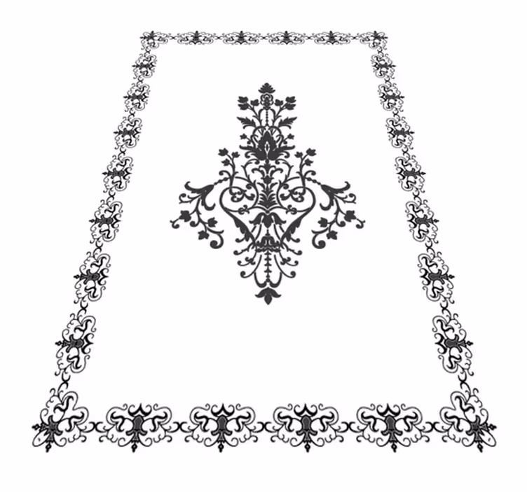 Tapis vinyle blanc damassé vieilli - TenStickers