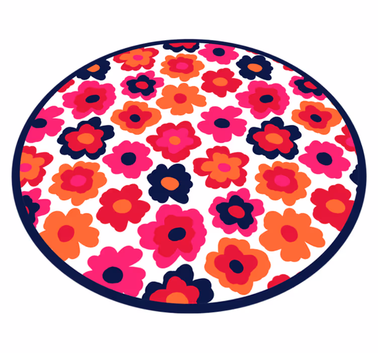 Tapis vinyle fleurs et plantes coquelicot rouge - TenStickers