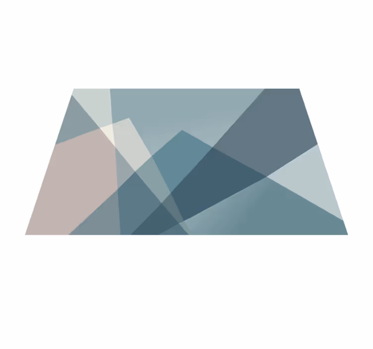 Tapis vinyle bleu conception abstraite géométrique - TenStickers