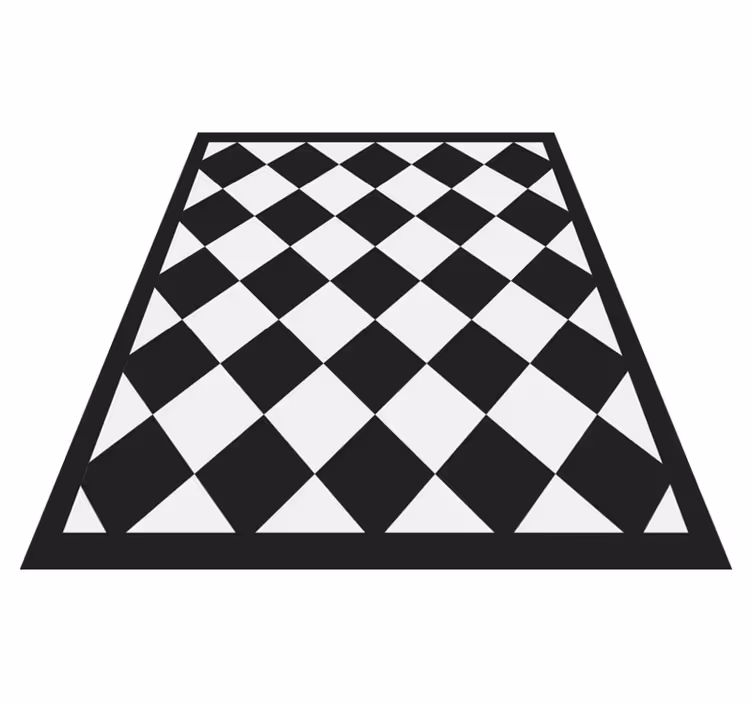 Tapis vinyle carré carrés noirs diagonaux - TenStickers