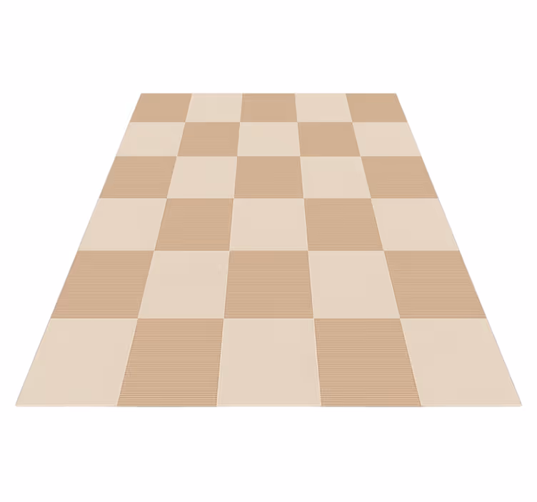 Tapis vinyle carré motif à carreaux beiges - TenStickers
