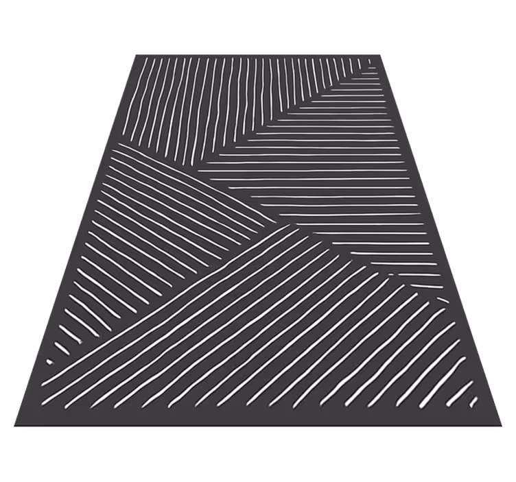 Tapis vinyle cuisine lignes blanches ondulées - TenStickers