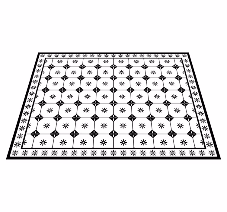 Tapis vinyle entrée motif noir classique - TenStickers