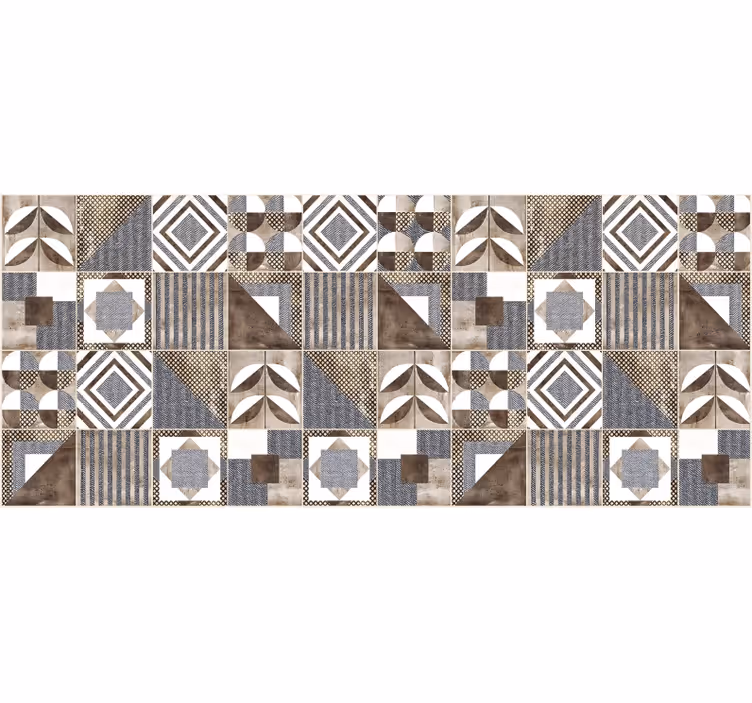 Tapis mosaique vinyle cémentine brune - TenStickers