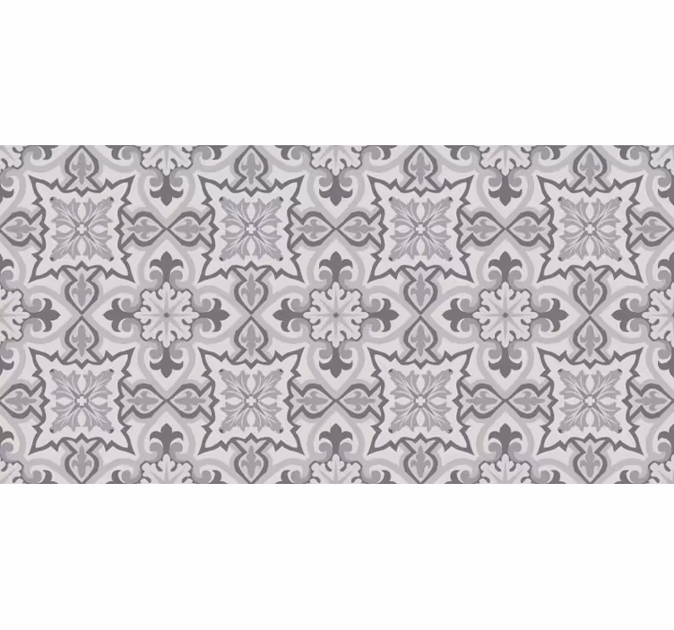 Tapis vinyle carreaux de ciment cuisine baroni grise - TenStickers