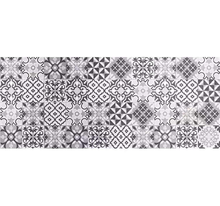 Tapis vinyle carreaux de ciment crearreda gris - TenStickers