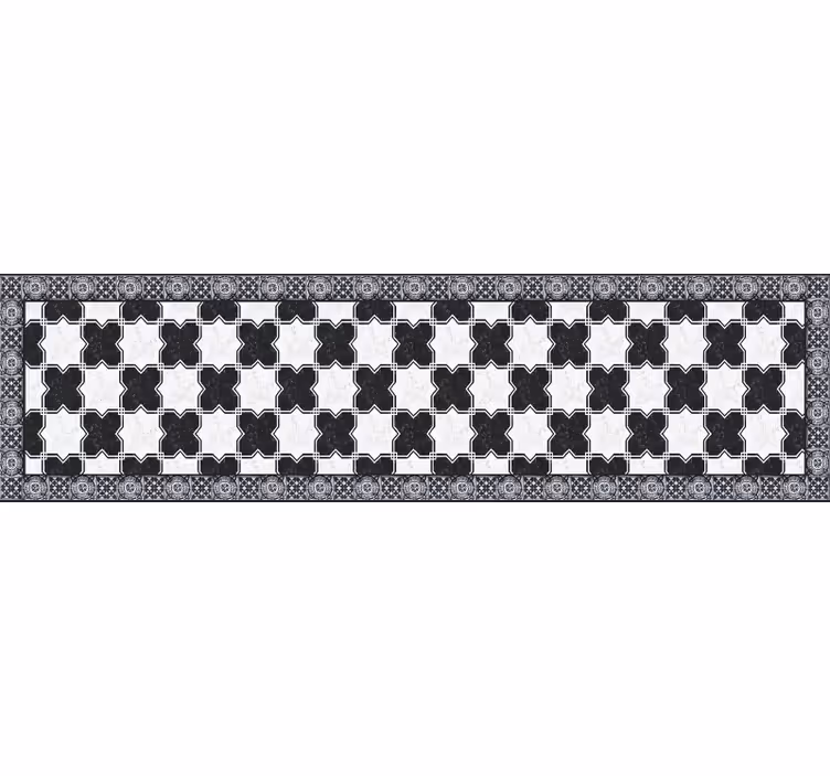 Tapis vinyle carreaux de ciment échecs en marbre - TenStickers