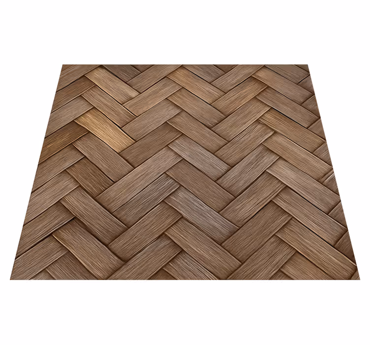 Tapis vinyle salon aspect bois tressé - TenStickers