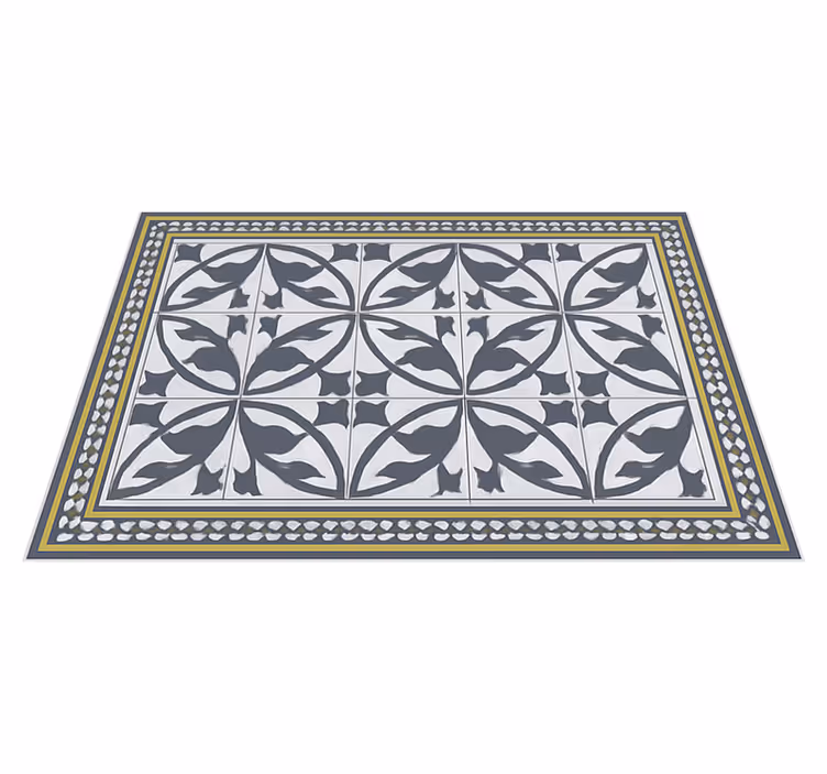 Tapis vinyle salon effet encaustique - TenStickers