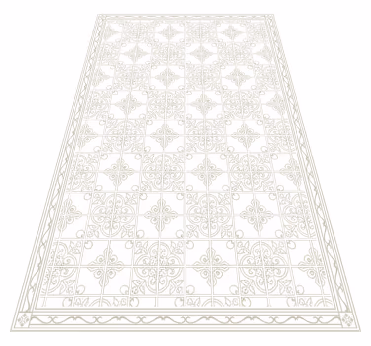 Tapis vinyle salon beige orné - TenStickers