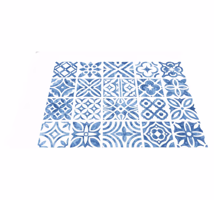 Tapis vinyle carreaux de ciment style portugal - TenStickers