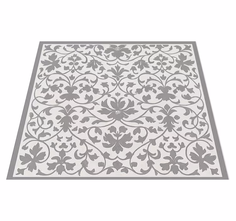 Tapis vinyle cuisine arabesque grise élégante - TenStickers