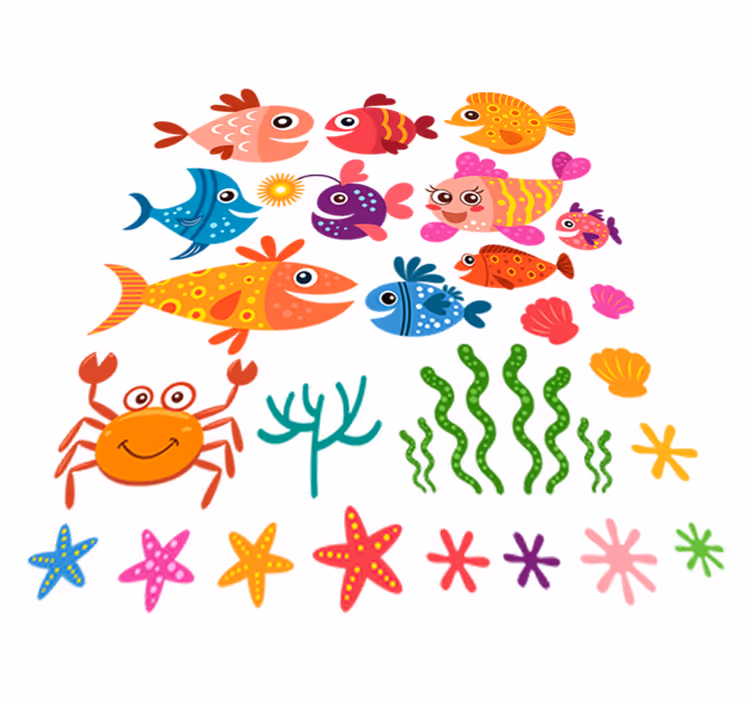 Tapis vinyle animal poissons pour enfants - TenStickers
