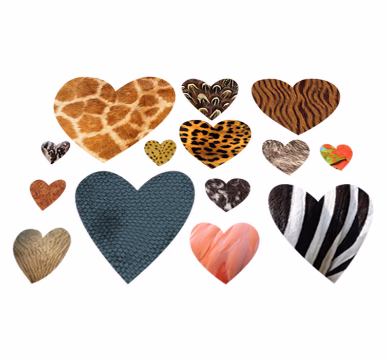Tapis vinyle animal motifs cœurs imprimés animaux - TenStickers
