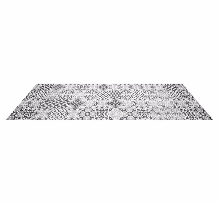 Tapis vinyle cuisine mosaïque grise complexe - TenStickers