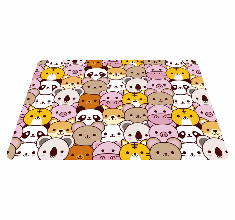 Tapis vinyle animal bébés adorables - TenStickers