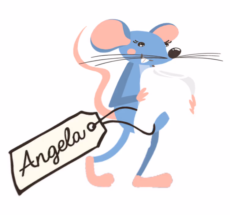 Tapis vinyle animal souris bleue avec nom - TenStickers