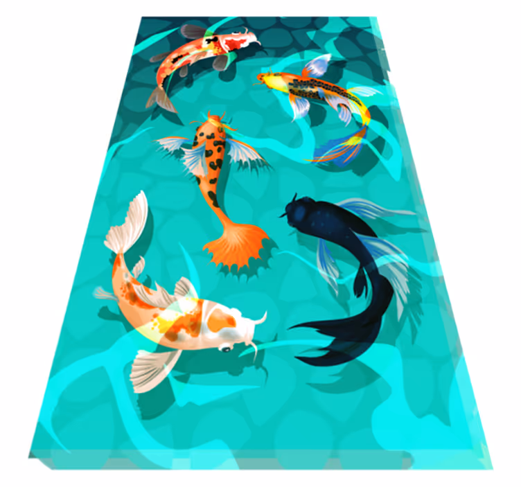 Tapis vinyle animal douche koi - TenStickers
