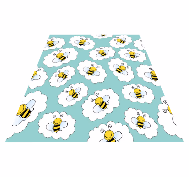 Tapis vinyle animal arbres blancs et abeilles - TenStickers