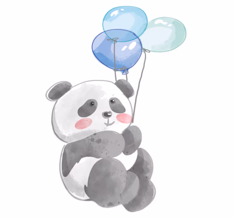 Tapis vinyle animal bébé banda avec trois ballons - TenStickers