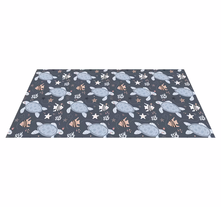 Tapis vinyle animal tortues et poissons sous-marins - TenStickers