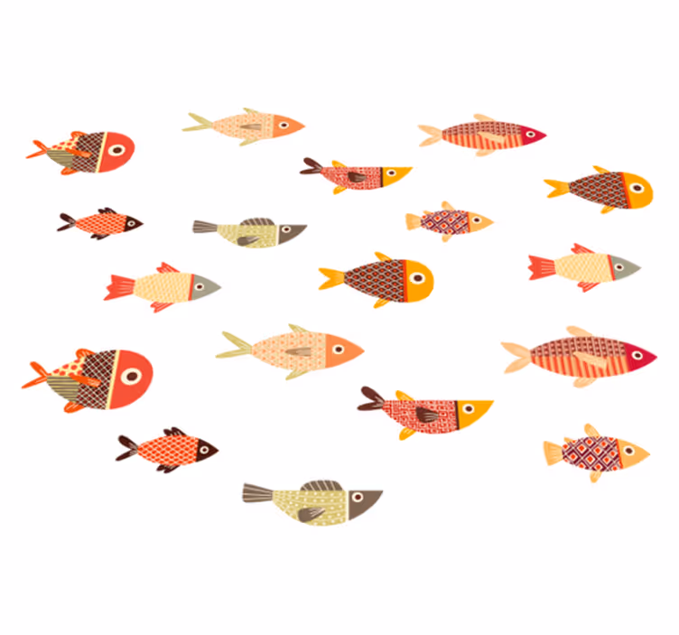 Tapis vinyle animal poisson coloré rond - TenStickers