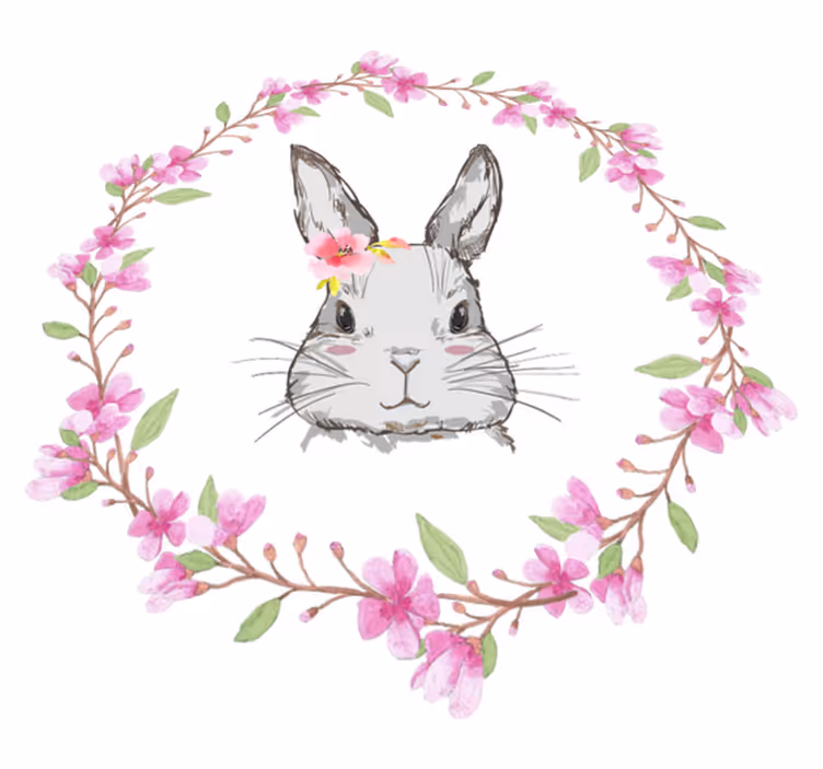 Tapis vinyle animal afrique sauvage fille lapin - TenStickers