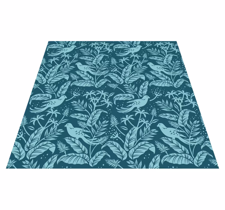 Tapis vinyle animal oiseaux volants turquoise - TenStickers