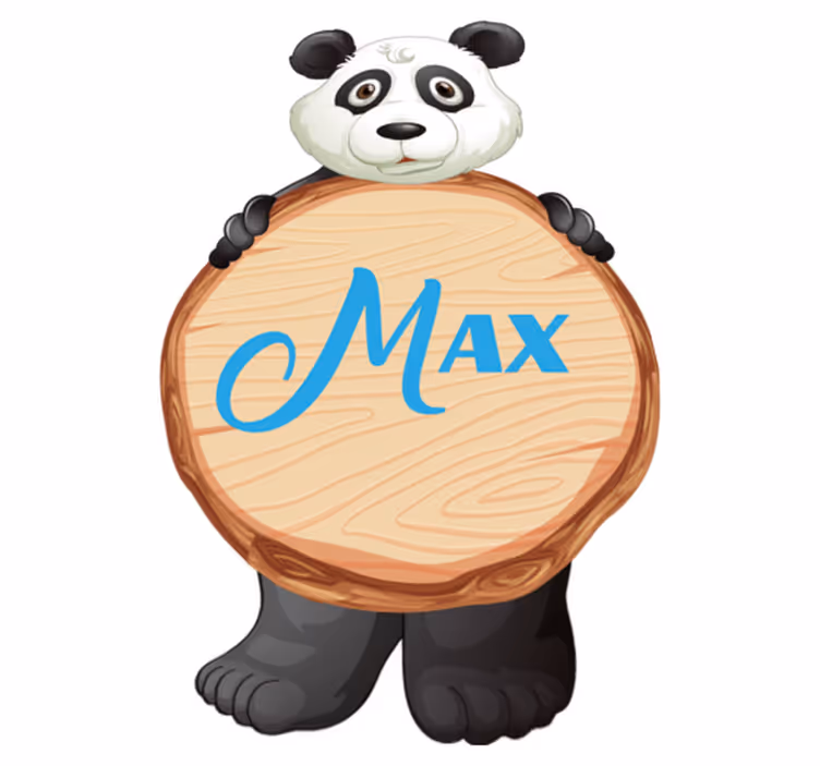 Tapis vinyle animal panda avec prénom - TenStickers
