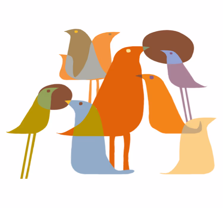 Tapis vinyle animal style minimaliste oiseaux - TenStickers