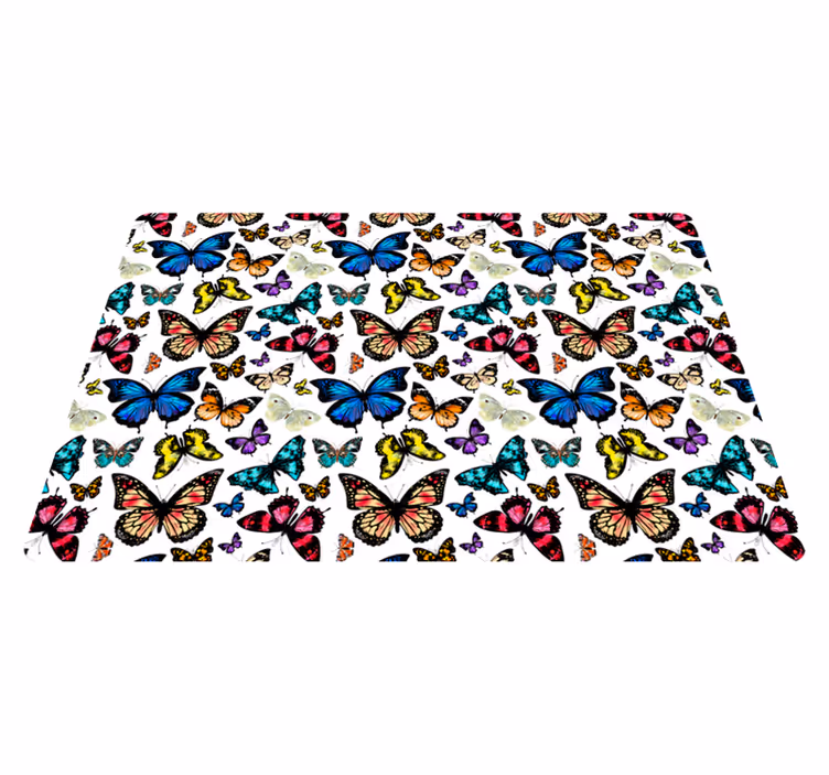 Tapis vinyle animal papillons beaux et colorés - TenStickers