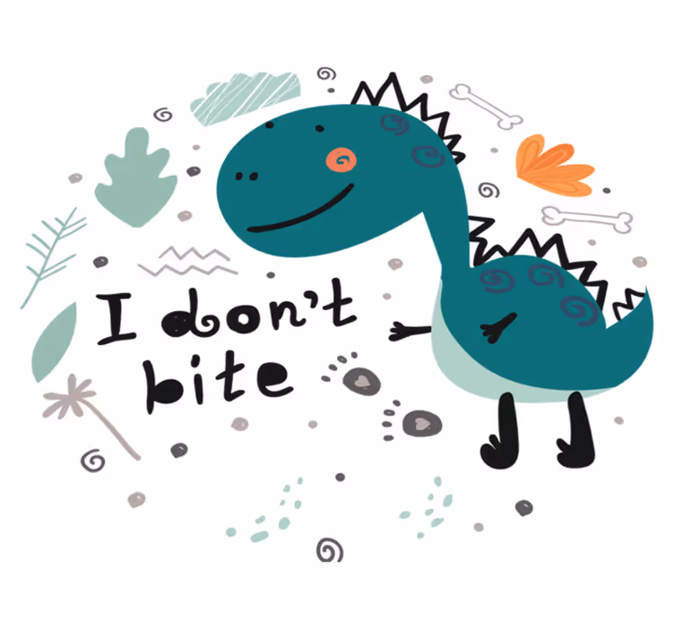 Tapis vinyle animal dinosaure vert souriant - TenStickers