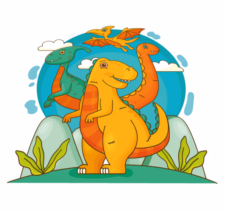 Tapis vinyle animal dinosaure dans la jungle - TenStickers