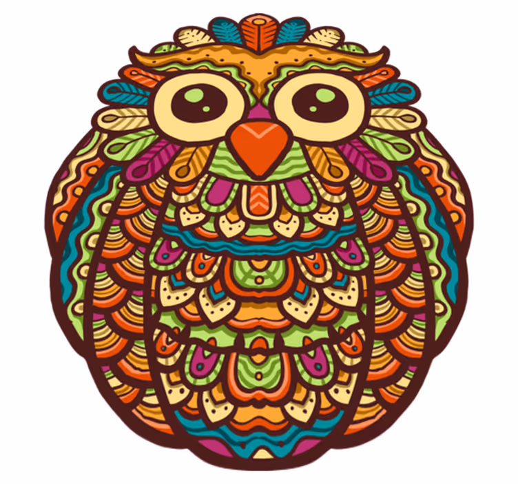 Tapis vinyle animal œuvre d'art hibou vibrant - TenStickers