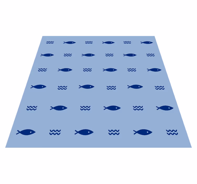 Tapis vinyle animal motif poisson minimaliste - TenStickers