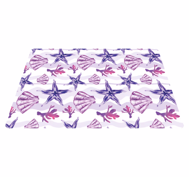 Tapis vinyle animal coquillage violet et étoile de mer - TenStickers