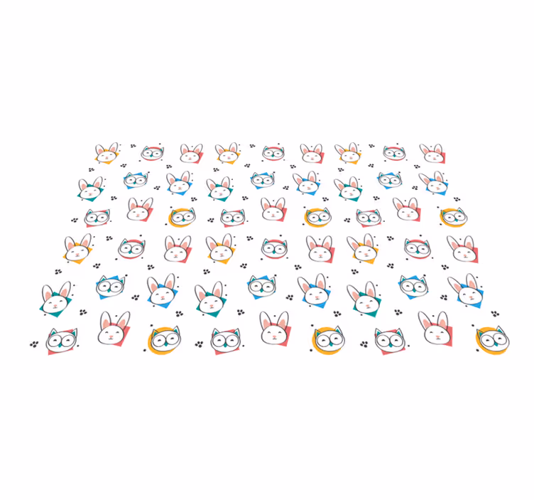 Tapis vinyle animal motif hibou lapin - TenStickers