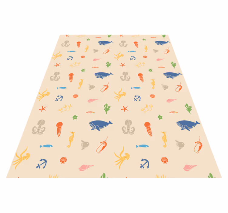Tapis vinyle animal motifs créatures marines - TenStickers