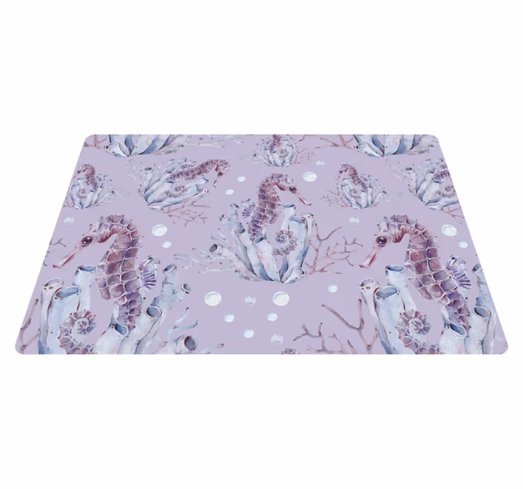 Tapis vinyle animal hippocampe aquarelle - TenStickers