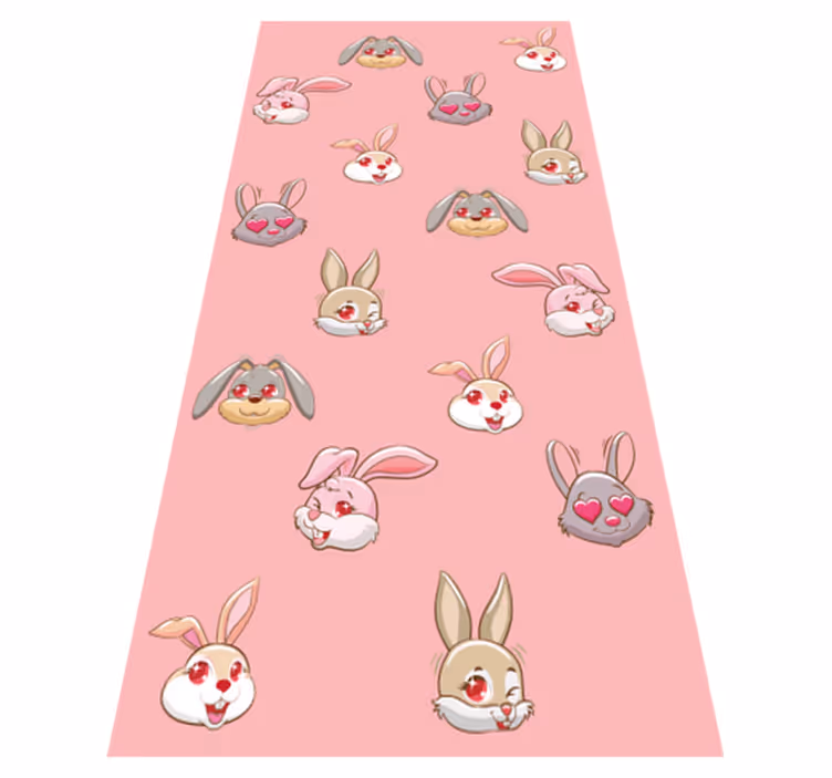 Tapis vinyle animal ensemble clipart lapin - TenStickers