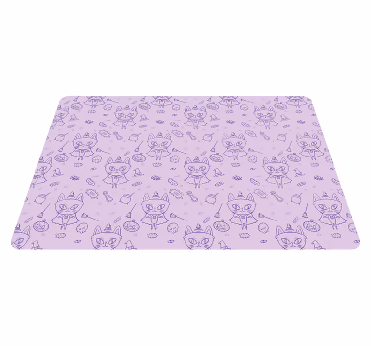 Tapis vinyle animal chat sorcière cartoon - TenStickers