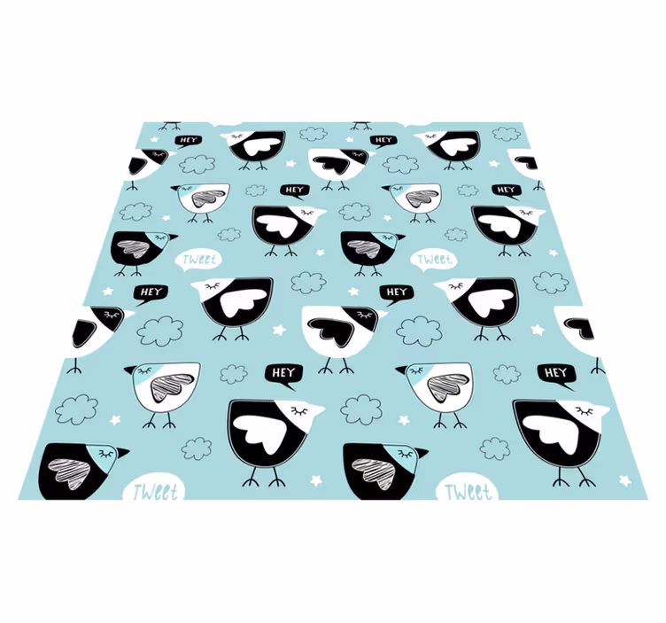 Tapis vinyle animal motif poule noire - TenStickers