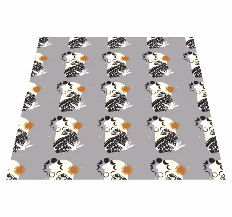 Tapis vinyle animal motif léopard noir sous la lune - TenStickers