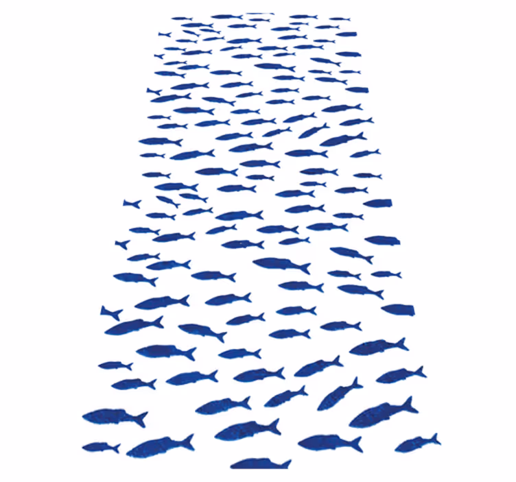 Tapis vinyle animal motif poissons bleus - TenStickers