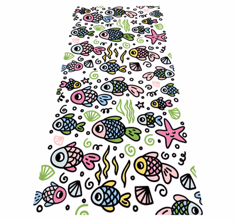 Tapis vinyle animal motif de poissons multicolores - TenStickers