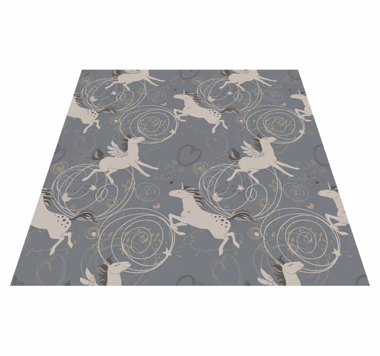 Tapis vinyle animal licornes pégases sur fond sombre - TenStickers